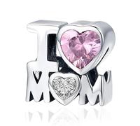 NINGAN J'aime Mummy Bead Charms 925 Sterling Silver Beaded Fit Bracelet Femme Bijoux Fête des Mères Cadeau