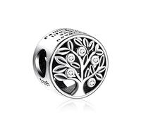 NINGAN "Je t'aime (je t'aime) coeur perle Pendentif Femme argent sterling 925 Coeur Pendentif et 5a Zircon compatible bracelet européen (Racines de la famille)
