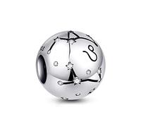 NINGAN Le Lion 12 signe du zodiaque charmes d'anniversaire - charmes en argent sterling 925 s'adapte à Bracelet & collier - cadeaux d'anniversaire merilleur pour les femmes & les amis