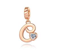 NINGAN Lettre Charme de l'alphabet Argent Sterling 925 Femmes Charm Compatible pour Lettre Bricolage Européen Bracelets (Lettre C)