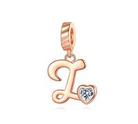 NINGAN Lettre Charme de l'alphabet Argent Sterling 925 Femmes Charm Compatible pour Lettre Bricolage Européen Bracelets (Lettre Z)