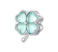 NINGAN Quatre Feuilles De TrèFle à Quatre Feuilles Perles 925 En Argent Sterling Bracelet Dames Charme Approprié Pour Collier Pendentif Anniversaire, Cadeaux De NoëL