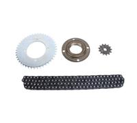 NINGANME Kit de chaîne avec pignon Avant et arrière T8F, chaîne en Acier de 120 maillons, pignon Avant à 13 Dents et Trou H de 10 mm, et Roue sans Dents à 44 Dents et 4 Trous, pour