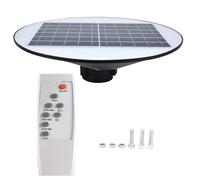 NINGANME LED solaire ronde, éclairage extérieur à 3 têtes, éclairage circulaire à 360 degrés avec télécommande, lampadaire IP66 pour cour, patio, allée et paysage