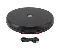 NINGANME Table de présentation électrique rotative, Support de présentation à Platine tournante sans Fil avec lumière LED, Plateforme rotative silencieuse de 25 cm à 360°, capacité de (Noir)