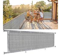 NINGBAI Brise Vue Occultant 80 x 400 cm Filet De Clôture, Brise Vue Balcon, Couverture De Écran Jardin Tissu HDPE 220g/m², Résistant aux UV, pour Piscines Extérieures, Gris
