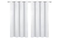NINGBAI Lot de 2 Rideau Occultant 50 x 260 cm Isolant Anti Froid Lumiere Bloquer Anti Chaleur, Anti-UV Rideau Vitrage Occultant pour Chambre Adulte Salon, Blanc