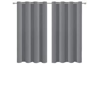 NINGBAI Lot de 2 Rideaux Occultants 150 x 100 cm Isolant Anti Froid Lumiere Bloquer Anti Chaleur, Anti-UV Blanc Double Draperies à Oeillets pour Maison Chambre Fenetre, Gris Foncé