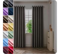 NINGBAI Rideau Occultant - Lot de 2 Rideau 120 x 250 cm Isolant Anti Froid Lumiere Bloquer Anti Chaleur, Anti-UV Isolation Thermique Fenêtre Rideaux pour Maison Chambre Fenetre, Marron