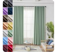 NINGBAI Rideaux Occultants Isolant Thermique 120 x 250 cm Isolant Anti Froid Lumiere Bloquer Anti Chaleur, Anti-UV Lin Rideau Thermique Isolant pour Chambre Adulte Salon, Vert