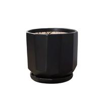 NingBright Pots de Fleurs Amusants Pot de Fleurs en céramique, conteneur Solide, Joli Pot créatif et Simple Décoration de Porche(Black,13.3cm*14.2cm)