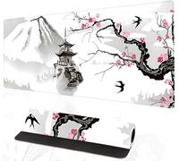 Ningchuya Tapis de souris de jeu XL - 700 x 300 mm - Bords cousus - Tapis de bureau de jeu - Base en caoutchouc antidérapante (70 x 30 cm Snowy01)