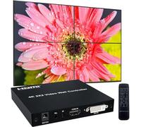 NINGKANGSHENG Contrôleurs Mur vidéo 4K 60Hz 2x2 Video Wall Controller HDMI/DVI Entrées 4 HDMI Sortie Video Processor Support de Rotation à 180 degrés 1x2 2x1 3x1 1x3 4x1 1x4 Contrôleurs Mur vidéo