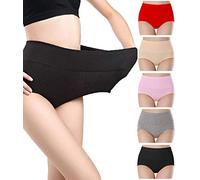 NINGMI Culotte Femme Coton Stretch Slips Taille Haute Ventre Plat sous-vêtements Doux Culotte Gainante Lot de 5-5 Couleur - Taille S