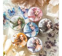 Ningmo Lot de 6 rouleaux de ruban washi - En PET - Autocollants décoratifs transparents - Papillon pour fille - Washi décoratif - Bullet Journal - Planificateur - Art pour artisanat (03)