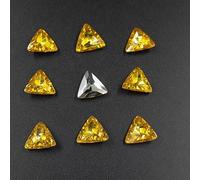 NingPower 200 Pièces Strass Acryliques Fond Pointu Artificielles Cristaux Pierres Précieuses En Forme De Triangle, Idéal pour Projets D'Artisanat Et De Couture, 18mm X 18mm