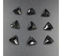 NingPower 200 Pièces Strass Acryliques Fond Pointu Artificielles Cristaux Pierres Précieuses En Forme De Triangle, Pour Projets D'Artisanat Et De Couture, 18mm X 18mm, Noir