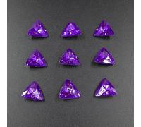 NingPower 200 Pièces Strass Acryliques Fond Pointu Artificielles Cristaux Pierres Précieuses En Forme De Triangle, Pour Projets D'Artisanat Et De Couture, 18mm X 18mm, Violet Foncé