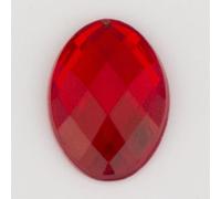 NingPower 200 Pièces Strass Ovales, Artificielles Cristaux Pierres Précieuses Acrylique À Dos Plat, Adaptés Aux Projets D'Artisanat Et De Couture, 18mm × 25mm, Rouge