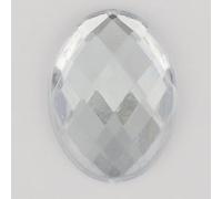 NingPower 200 Pièces Strass Ovales, Artificielles Cristaux Pierres Précieuses Acrylique À Dos Plat, Adaptés Aux Projets D'Artisanat Et De Couture, 18mm × 25mm, Blanc