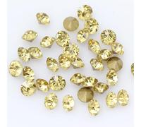 NingPower 2880 Pièces Strass Ronds En Verre Jaune Clair, Artificielles Cristaux Pierres Précieuses À Fond Pointu, Idéales pour Projets D'Artisanat Et De Couture, 2mm