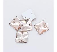 NingPower 48 Pièces Strass Carrés En Verre De 16mm, 2 Trous, Dos Plat, Artificielles Cristaux Pierres Précieuses, Adaptés Aux Projets D'Artisanat Et De Couture