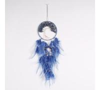 NingPower Attrape-Rêves À 2 Anneaux, Arbre De Vie Tissé À La Main Capteur De Rêves Suspendu pour La Décoration De La Maison, Décoration Murale De Chambre À Coucher Artisanat D'Ornement, Bleu Foncé