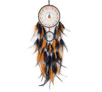 NingPower Attrape-Rêves À Double Anneau Capteur De Rêves Suspendu Fait À La Main pour La Décoration Intérieure, Décoration Murale De Chambre À Coucher Artisanat D'Ornement d'art,Orange