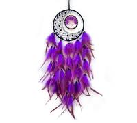 NingPower Attrape-Rêves Arbre De Vie Capteur De Rêves De Lune Suspendu Fait À La Main pour La Décoration Intérieure, Décoration Murale De Chambre À Coucher Artisanat D'Ornement d'art,Violet