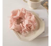 NingPower Chouchous En Dentelle 2 Pièces, Porte Queue De Cheval Accessoires Pour Cheveux Élastiques Cheveux Pour Femme, Scrunchies Cheveux En Tissu Pour Cheveux Longs, Rose