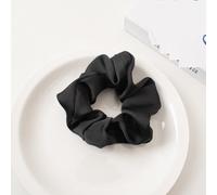 NingPower Chouchous En Satin 2 Pièces, Porte Queue De Cheval Accessoires Pour Cheveux Élastiques Cheveux Pour Femme, Couleur Unie Grandes Scrunchies Cheveux Pour Cheveux Longs,Noir
