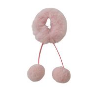 NingPower Chouchous Pour Cheveux Roses 4 Pièces, Porte Queue De Cheval Accessoires Pour Cheveux Élastiques Cheveux Pour Femme, Scrunchies Cheveux Boule En Peluche D'Hiver Pour Chignon