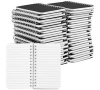 NINGWAAN 50 PCS Small Lined Spiral Notebook, 3 x 5 inch Black Mini Spiral Pocket Notepads Memo Pad for Home, Office, Travel, 60 Sheets, 120 Pages