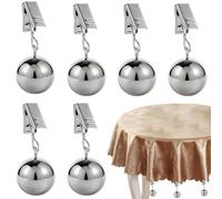 NINGYER Lot de 6 poids de nappe en métal avec boules en acier inoxydable - Poids de nappe pour l'extérieur - Pour fêtes, excursions en camping, mariages, pique-niques dans le jardin