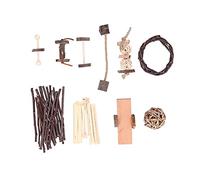 NinGYiYan 10 pièces perroquets en bois mâcher jouet pour animaux de compagnie hamster bouchée blocs joués jouet