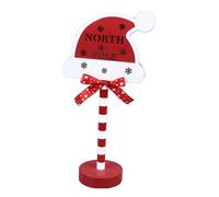 NinGYiYan Arrêt de Noël ici décor en métal en bois massif LED délicat du père Noël ici topper d'arbre pour la fête de Noël (Chapeau 15x8.5x30.5cm)