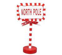 NinGYiYan Arrêt de Noël ici décor en métal en bois massif LED délicat du père Noël ici topper d'arbre pour la fête de Noël (Rectangle)
