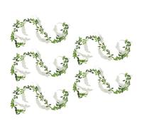 NinGYiYan Artificial Fake Wisteria Vine, pour la décoration intérieure, pour la fête de Mariage, 5pcs rotin Suspendu Guirlande, Fleurs de Soie, Couleur Blanche