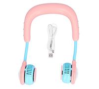 NinGYiYan Children Hanging Neck Fan Mini Portable Electric Fan USB Charging Home Outdoor Sports (Rose)