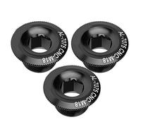 NinGYiYan Couvercle de manivelle de vélo, pour le cyclisme, pour alliage d'aluminium, axe d'arbre de 18 mm, accessoire d'écrou à vis, ensemble de 3 pièces, conception durable, (18mm noir 3 pièces