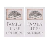Ningyiyan Family Tree Arbre Notebook, pour la généalogie, pour l'ascendance, 2pcs Set, 16 Pages Double Face, Livre de dossiers d'histoire familiale, Cahier de Travail pour la