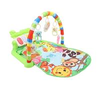 NinGYiYan Gymnases musicales pour bébés, pour nouveau-nés, tapis de jeu pliables, centre d'activités alimenté par batterie, piano doux, 5 jouets détachables, vert, 2 modes de jeu,