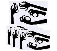 Ningyiyan Horror Halloween Decorative Wall Sticker, for Living Room Bedroom Party Supplies, 4 décalcomanies Set, Applique Facile, Amovible, décor Effrayant, thème de la Maison