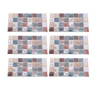 Ningyiyan Kitchen Backsplash Wallpaper, pour la maison, 6 pcs, PVC auto-adhésif, imperméable, résistant à l'huile, pelage et bâton, 5,9x11,8 pouces (Fg62)