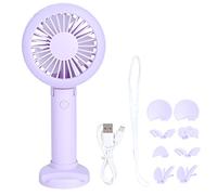 NinGYiYan Pliant pliant Mini ventilateur USB Strong Strong Wind Power for Travel Office (Lavande violet (triple diagonale + bracelet))
