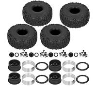 NinGYiYan Pneus de voiture RC à l'échelle 1/10 pour TRX4/SCX10/90046, amorti solide, pneus larges, stabilité améliorée, durable, aucune colle nécessaire, installation facile (Noire)