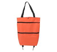 NinGYiYan Sac Pliable sans Marque, Panier, Grande capacité, Conception de Fermeture éclair, Tissu Oxford, avec Roue, pour Le Camping (Orange)