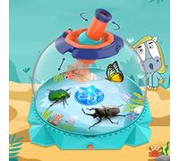 NinGYiYan Seau d'observation transparent pour enfants éducatifs, pour petits animaux, couvercle avec agrandissement, base éclairée, explorateur d'habitat humide et sec,