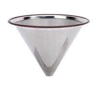 NinGYiYan Verser sur un goutteur de café, pour filtre à café en acier inoxydable, cône en métal réutilisable sans papier, avec boucle en caoutchouc, pour 1 à 3 tasses