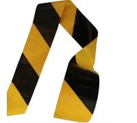 NINHFTDROU Ruban réfléchissant fluorescent Ruban d'avertissement PE, attention à ne pas entrer, multicolore, plusieurs tailles, non adhésif, jetable(Yellow Black-Stripe,4.8cmx100m)